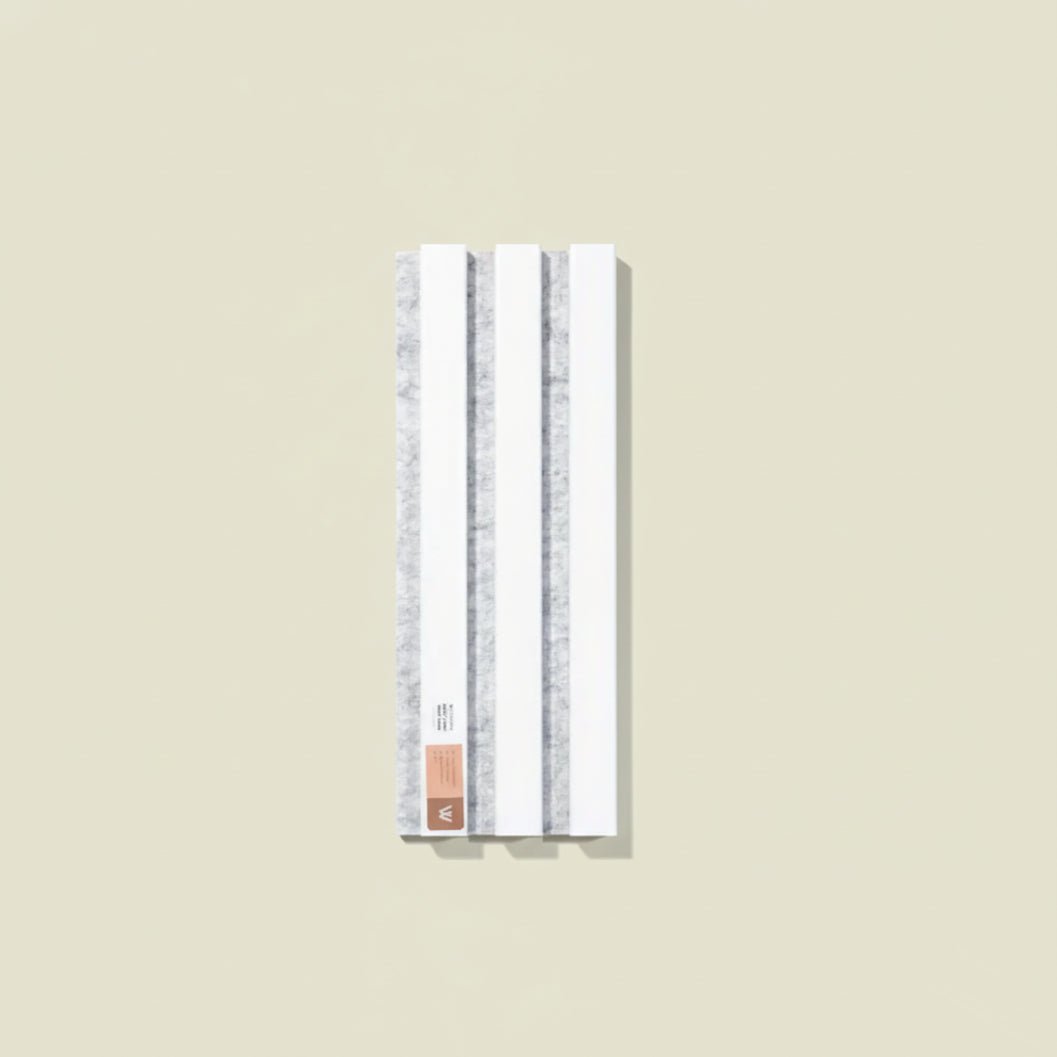 ARQ® Acoustic Wooden Wall Slat Panel / Single White White-Felt Sample