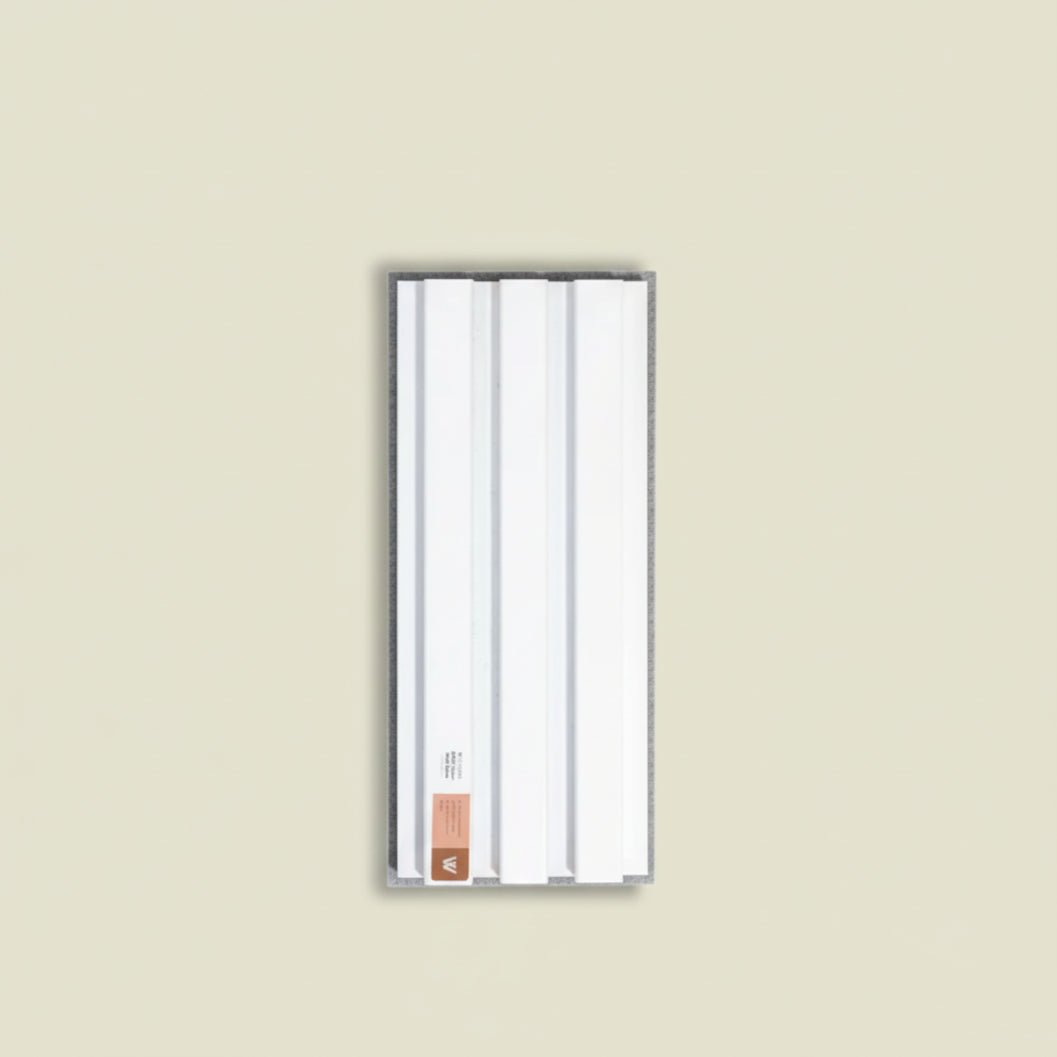 ARQ® Acoustic Wooden Wall Slat Panel / Single White Gray-Felt Sample
