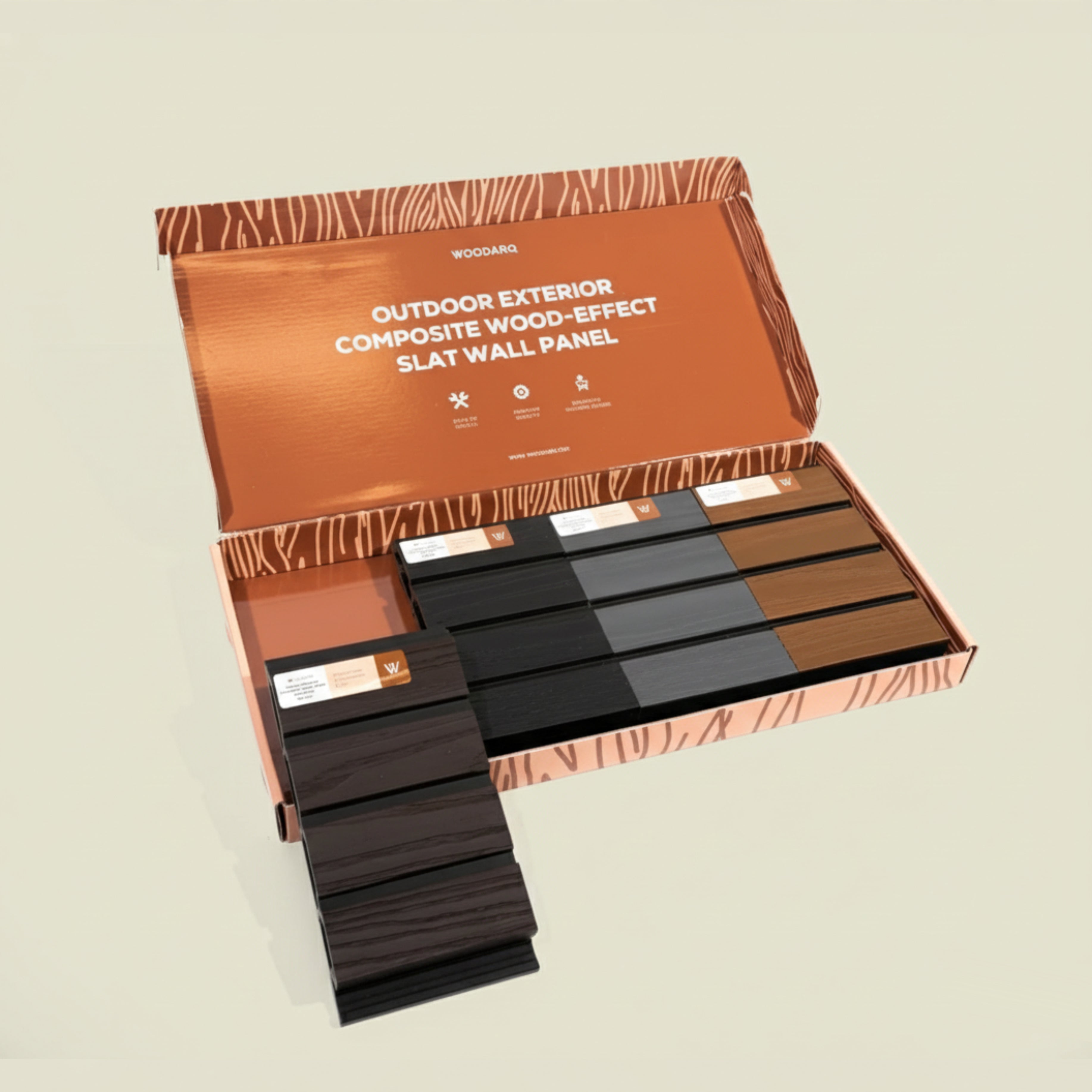 ARQ® Outdoor Exterior Composite Wood-Effect Slat Wall Panel Sample