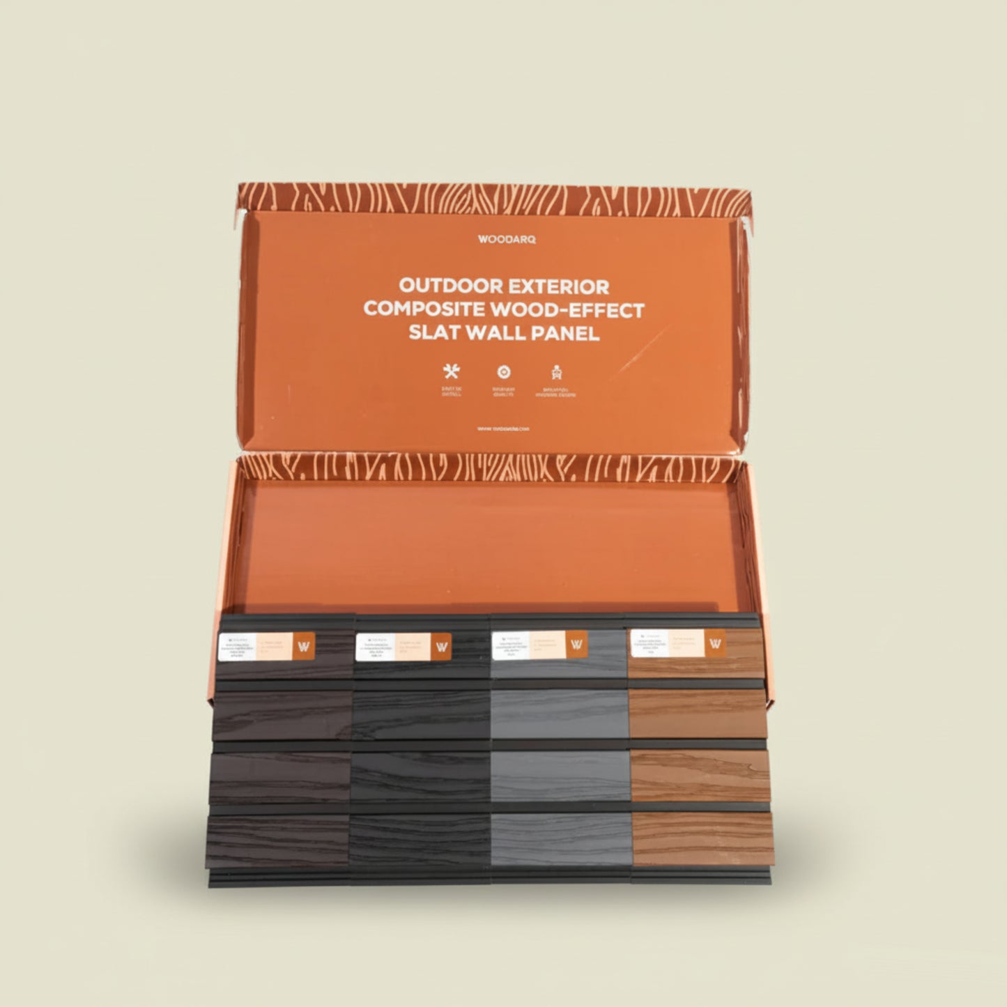 ARQ® Outdoor Exterior Composite Wood-Effect Slat Wall Panel Sample Box