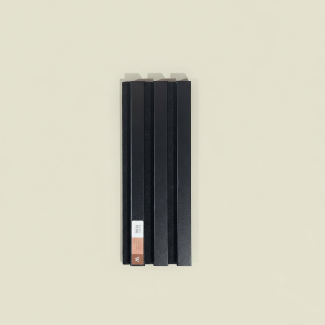 ARQ® Acoustic Wooden Wall Slat Panel / Single Matte Black Sample