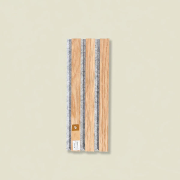 ARQ® Acoustic Wooden Wall Slat Panel / Single Oak Grey-Felt Sample