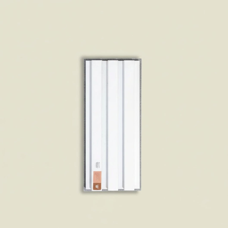 ARQ® Acoustic Wooden Wall Slat Panel / Single White Gray-Felt Sample