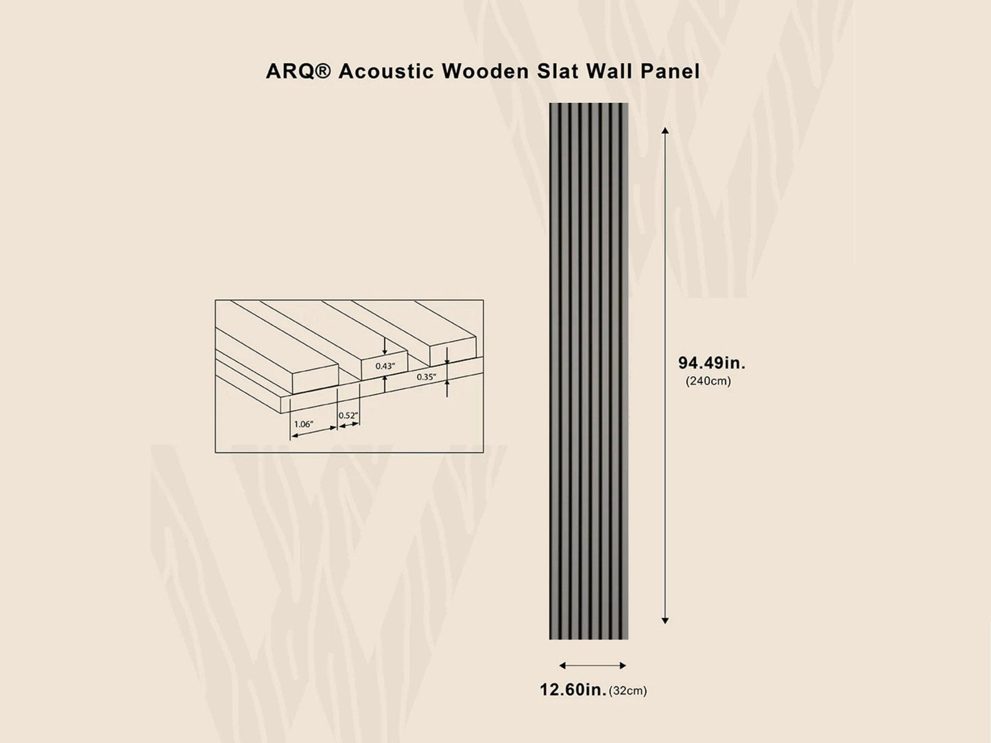 WOODARQ ARQ® Acoustic Colored Wooden Wall Slat Panel