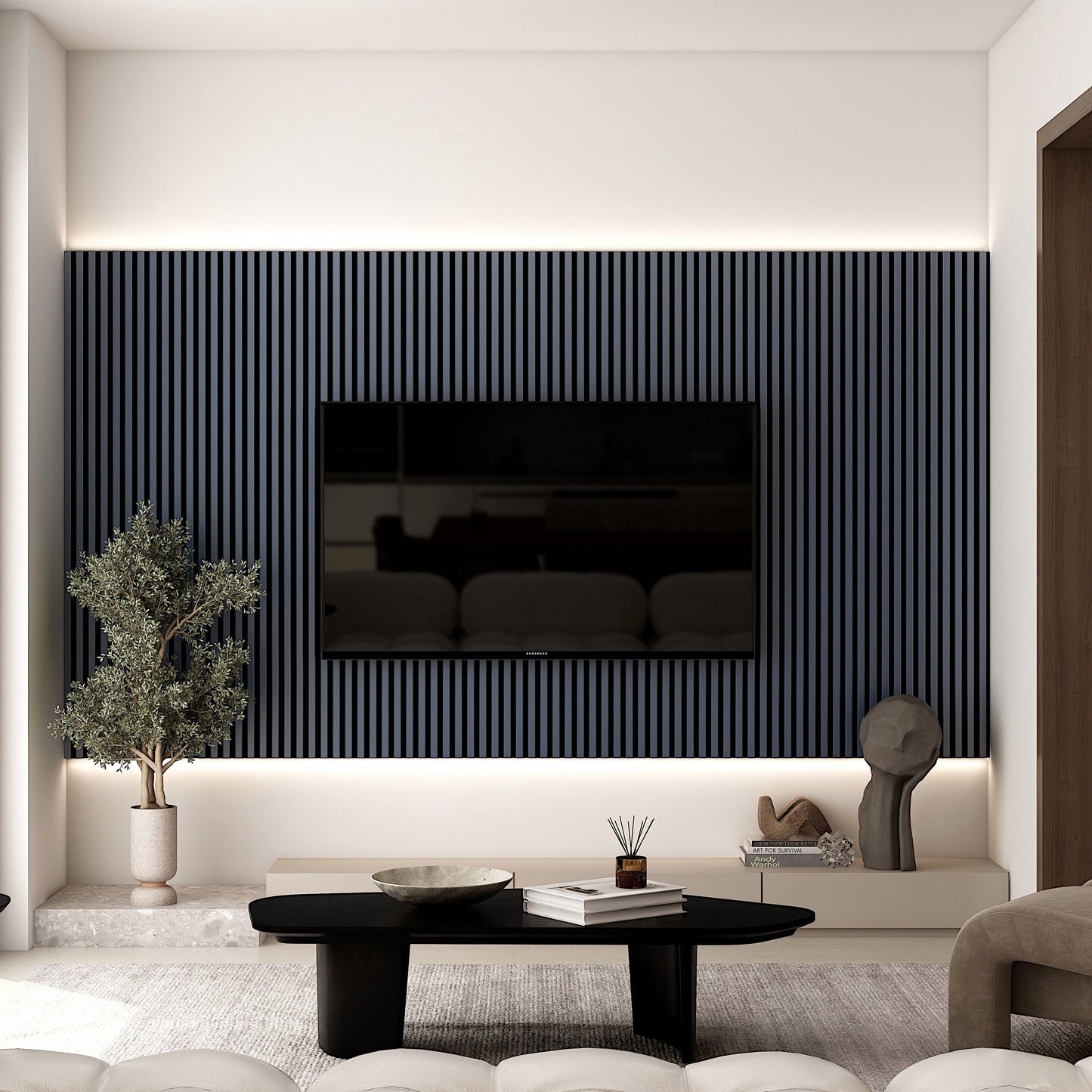 WOODARQ Midnight Blue ARQ® Acoustic Colored Wooden Wall Slat Panel