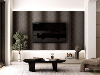 WOODARQ Wenge / 9 FT / Black Custom Acoustic Wooden Wall Slats